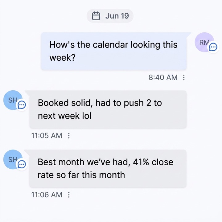 Operator text — pay per appointment win